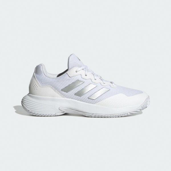 zapatillas-de-tenis-mujer-multipista-gamecourt-blanco-plateado